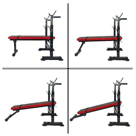 Press Banca Abdominal Reclinable Para Pesas Con Rack-4