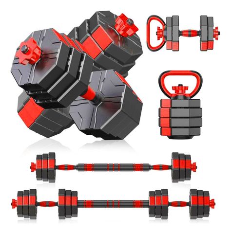 Set Mancuernas Barra Rusa Kettlebell Ajustables 40 Kg-0