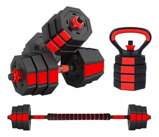 Set Mancuernas Barra Rusa Kettlebell Ajustables 40 Kg-2