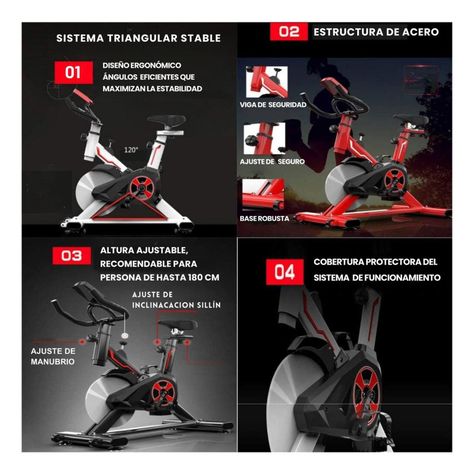 Bicicleta Spinning Estática Con Monitor Yepsport-5