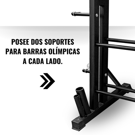 Rack para Mancuernas 3 Niveles YLY05 con Apoyo para Barras-4