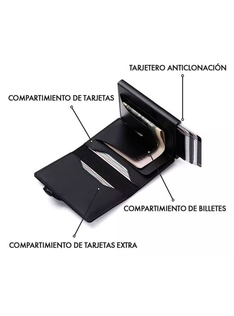 Billetera Inteligente con Tarjetero Anticlonación Black - Pardal-2