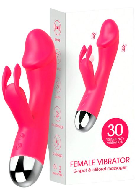 Vibrador Punto G con Estimulador de Clítoris de 16.2cm-0