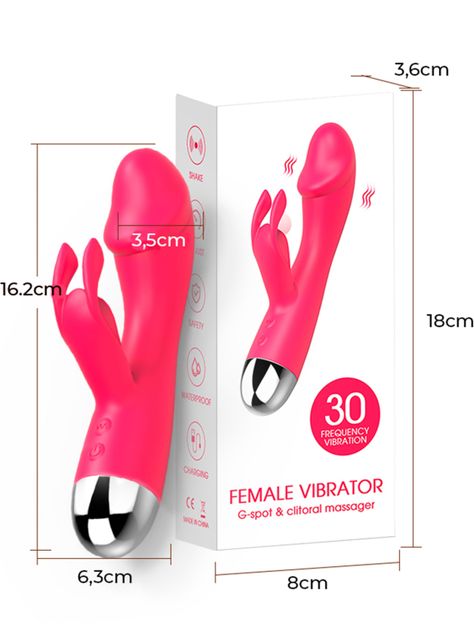 Vibrador Punto G con Estimulador de Clítoris de 16.2cm-1