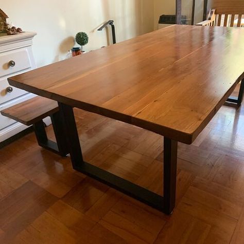 Mesa Comedor Roble Fierro con Bancas 160x90cm-2