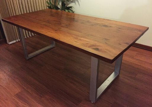 Mesa Comedor Roble Fierro Metalizado 160x90cm-2