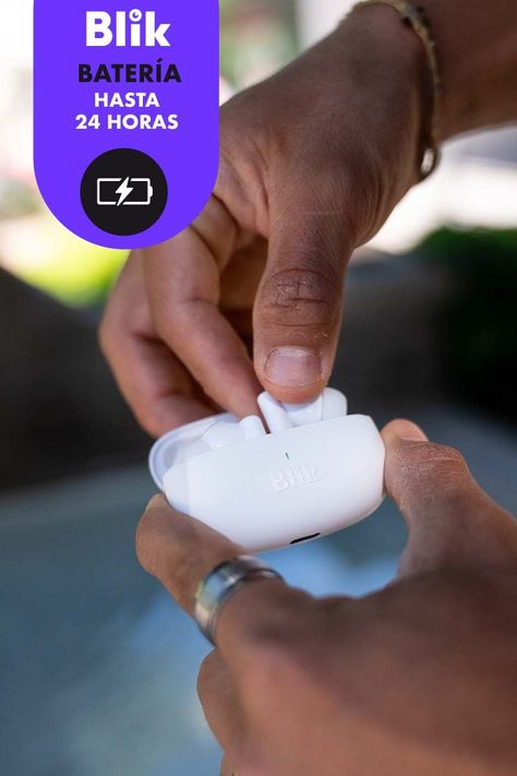 Audífonos Bluetooth Blik Air400 Blanco 24 hrs-3