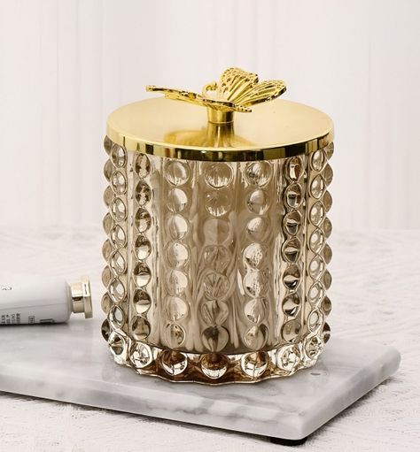 Tarro Almacenamiento Decorativo Cristal Vidrio Tapa Jhn-2