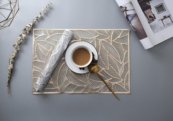 Set 8 Mantel Individuales Cuadrado Antideslizante Cocina Lau-7