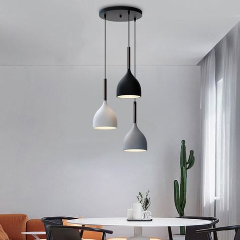 Lampara Colgante Nordica Pantalla Metalica 3 Colores Lau-3
