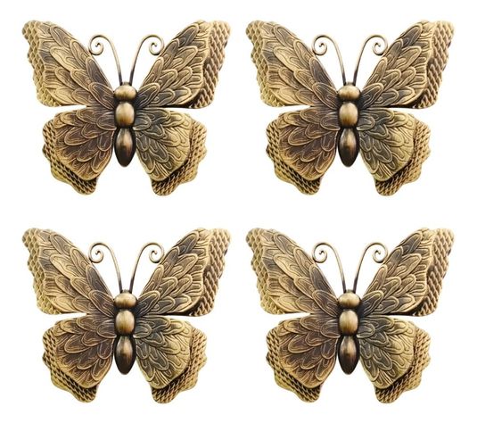 Set Decorativo Pared Mariposa 3D Arte Estatua Bronce Jhn-0