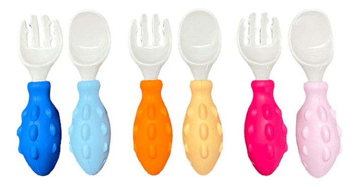 Set 3 Cubierto+Cuchara Silicona Estuche Dinosaurio Bebes Lau-0