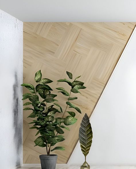 Escultura Hoja Pluma Metal Minimalista Moderno 84cm Jhn-5