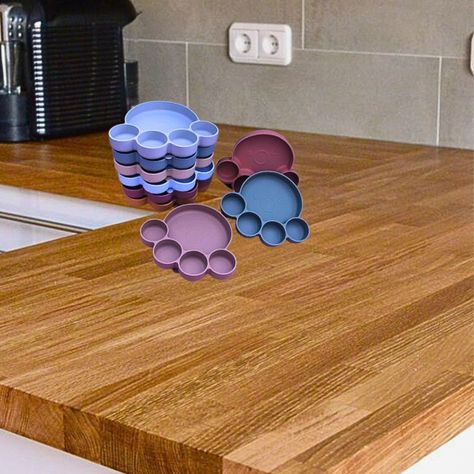 Set 2 Platos Diseño Huella Silicona Antiderrame Niños Lau-5