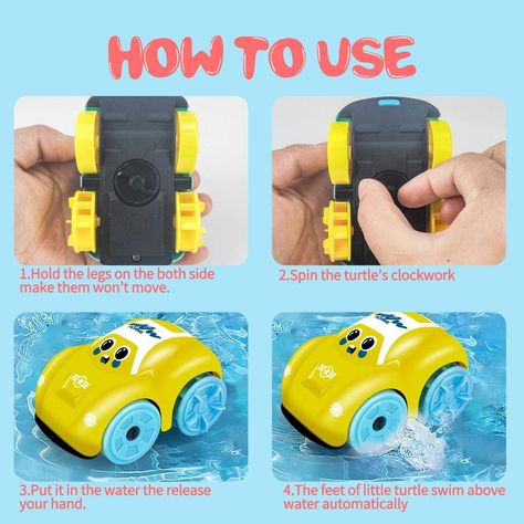 Set 6 Juguetes Carrito Agua Baño Ducha Divertido Niños Lau-3