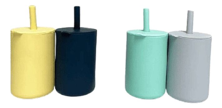 Set 3 Vasos Silicona Bombilla Entrenamiento Bebe Niños Lau-0