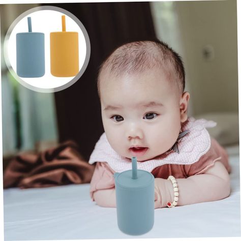 Set 3 Vasos Silicona Bombilla Entrenamiento Bebe Niños Lau-1