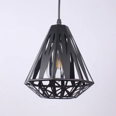 Lampara Colgante Diamante Geometrico Metalico Lau-0