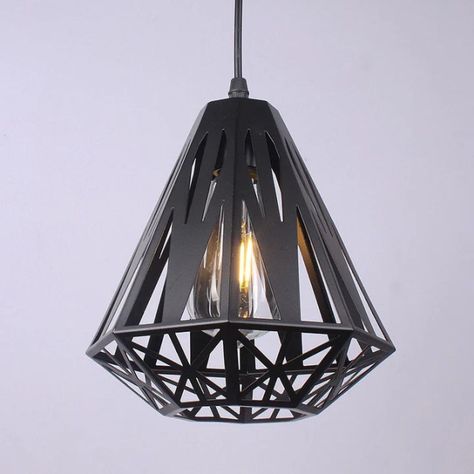 Lampara Colgante Diamante Geometrico Metalico Lau-2