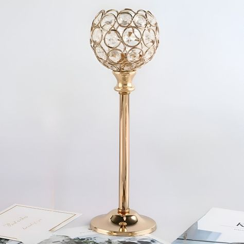 Candelabro Cristal Soporte Centro Mesa Elegante 27cm Jhn-3