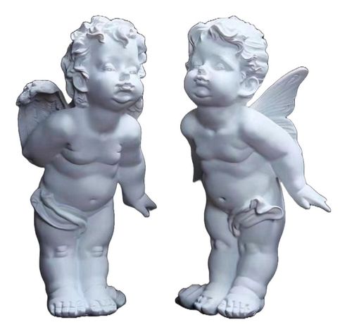 Estatua Pareja de Ángeles Nórdico Duradera Obra Fina Jhn-1