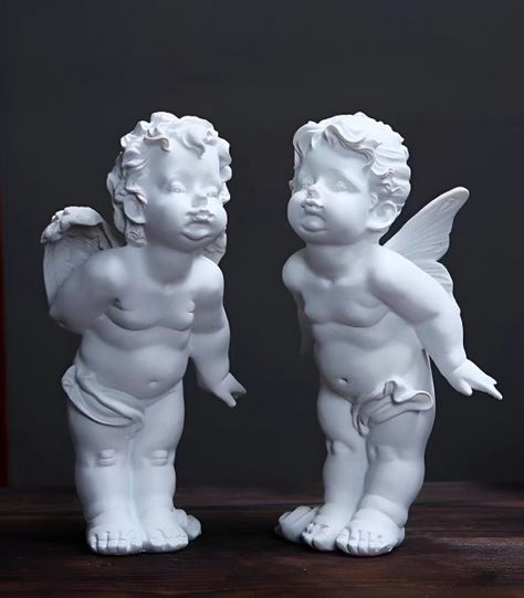 Estatua Pareja de Ángeles Nórdico Duradera Obra Fina Jhn-3