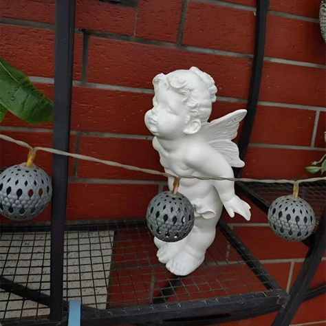 Estatua Pareja de Ángeles Nórdico Duradera Obra Fina Jhn-5