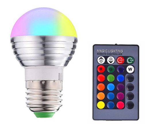 Set 2 Bombilla Led Rgb 16 Colores 10w E27 Control Remoto Lau-3