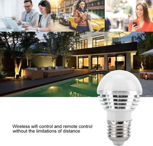 Set 2 Bombilla Led Rgb 16 Colores 10w E27 Control Remoto Lau-5