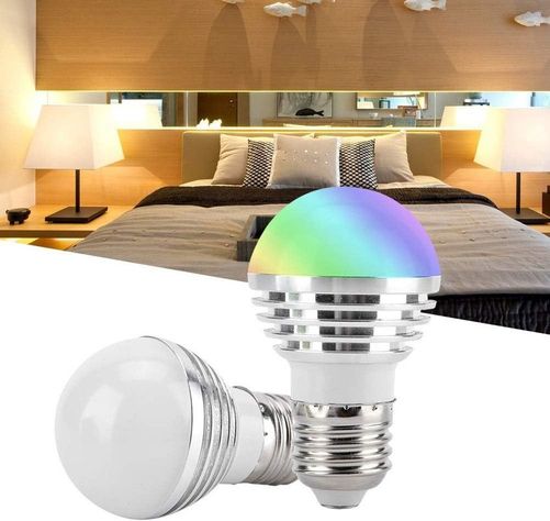 Set 2 Bombilla Led Rgb 16 Colores 10w E27 Control Remoto Lau-6