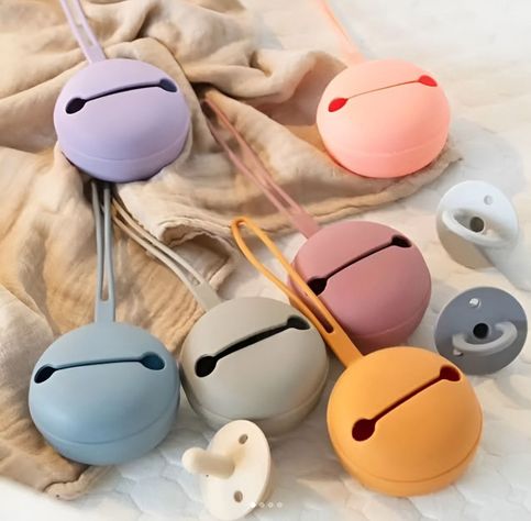 Set 4 Portachupete Estuche Silicona Moderno Bebe Lau-1