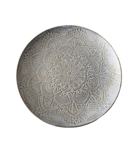 Set 3 Mesas Centro Decorativa Mandala Nórdica Redonda Jhn-1