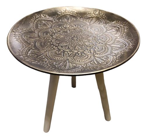 Set 3 Mesas Decorativas Diseño Vintage Dorado Envejecido Jhn-6