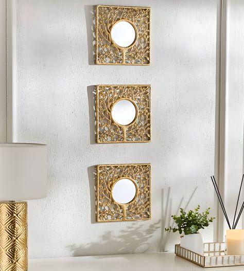 Espejo Pared Duradero Moderno Decoración Árbol Dorado Jhn-2