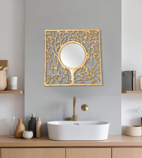 Espejo Pared Duradero Moderno Decoración Árbol Dorado Jhn-4