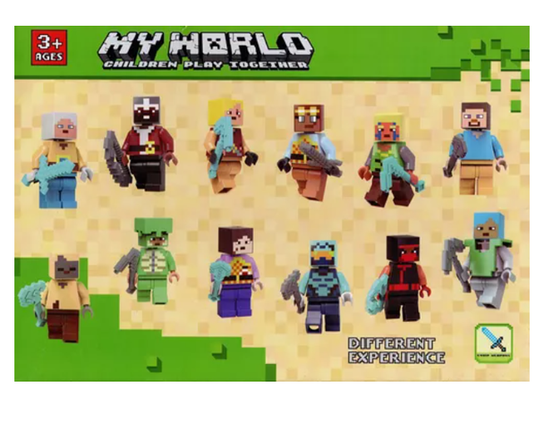 Set Minecraft 12 Figuras Armables Juguetes Accesorios Bloques-2
