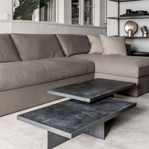 Mesa centro rectangular Black Leather -2