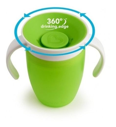 Vaso Antiderrame 360° Con Asas 207 Ml Munchkin verde-1