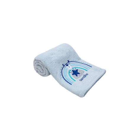 Frazada Bordada Celeste Oso Arcoiris Bambino-1