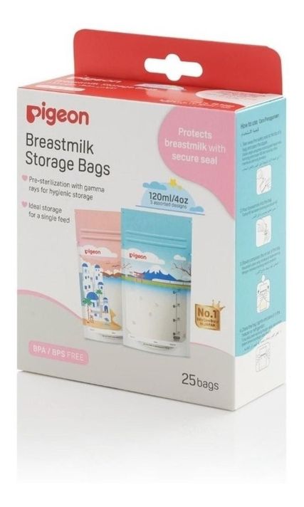 Bolsas Para Almacenar Leche Materna 120 Ml Pigeon-0