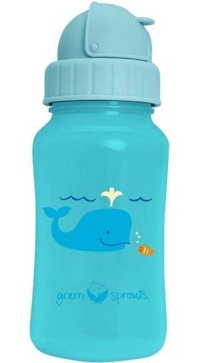 Botella Con Bombilla Antiderrame Green Sprouts celeste-0