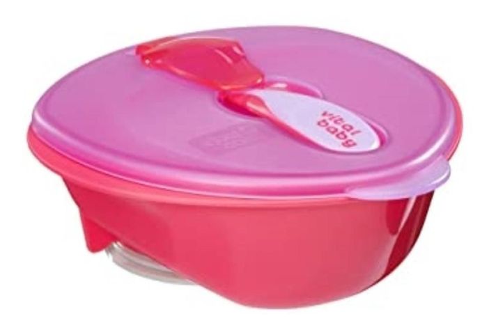 Plato Para Bebe Bowl Con Succión Rosa-1