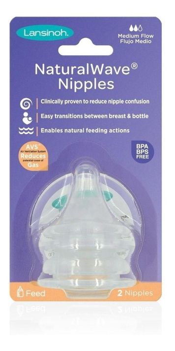 Pack Tetinas Natural Wave Flujo Medio Lansinoh-0