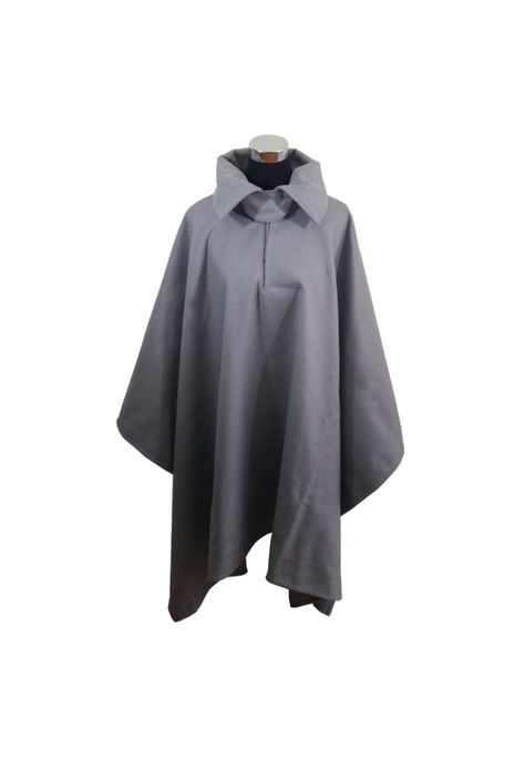 Poncho Sedan Unisex 100% Lana - Largo - Gris Claro-1