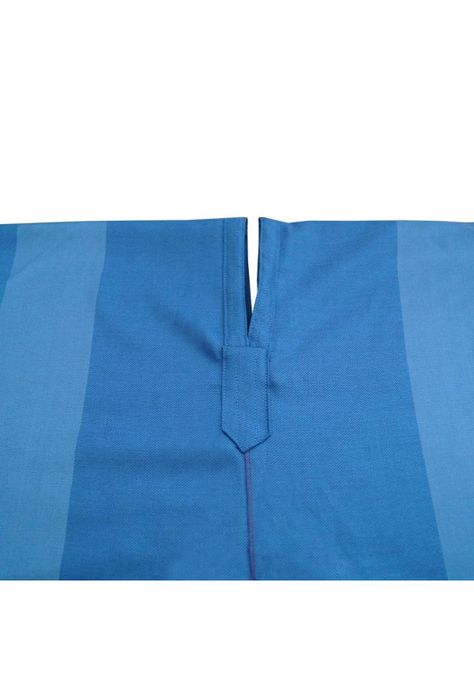 Poncho Listado Unisex 100% Lana - Largo - Celeste-1