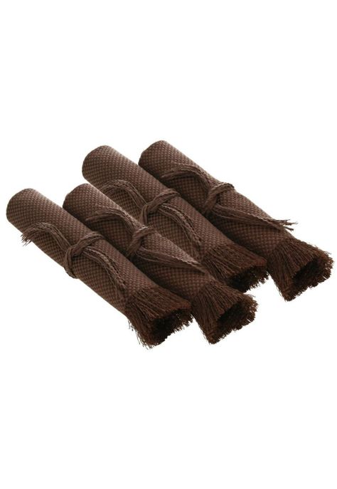 Set 4 Individuales Tela Rafia - Chocolate-0