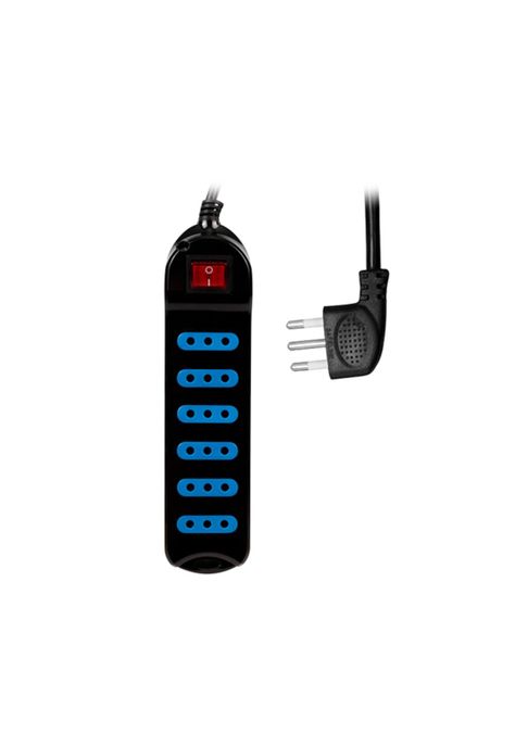 Alargador múltiple con switch 6 tomas 3 mt Philco XT-30 Negro-1