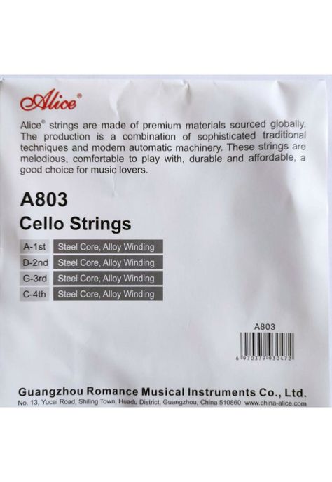 Set de cuerdas para violonchelo Alice A803-1