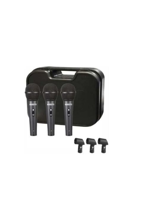 Set de 3 Microfonos Vocales CarverPro CH33-3BK-2