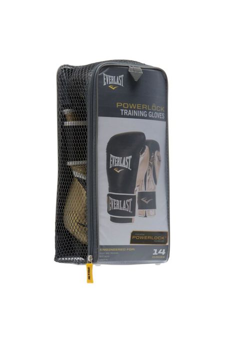 Guantes De Box Everlast Powerlock Negro/Oro-3